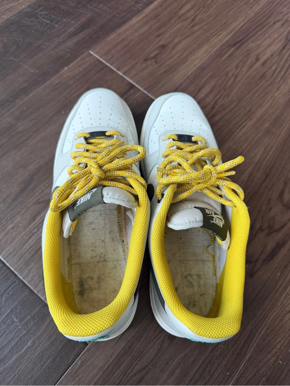 Nike Air Force 1 ‘07 LV8 — White/Olive/Yellow — Men’s Size 12